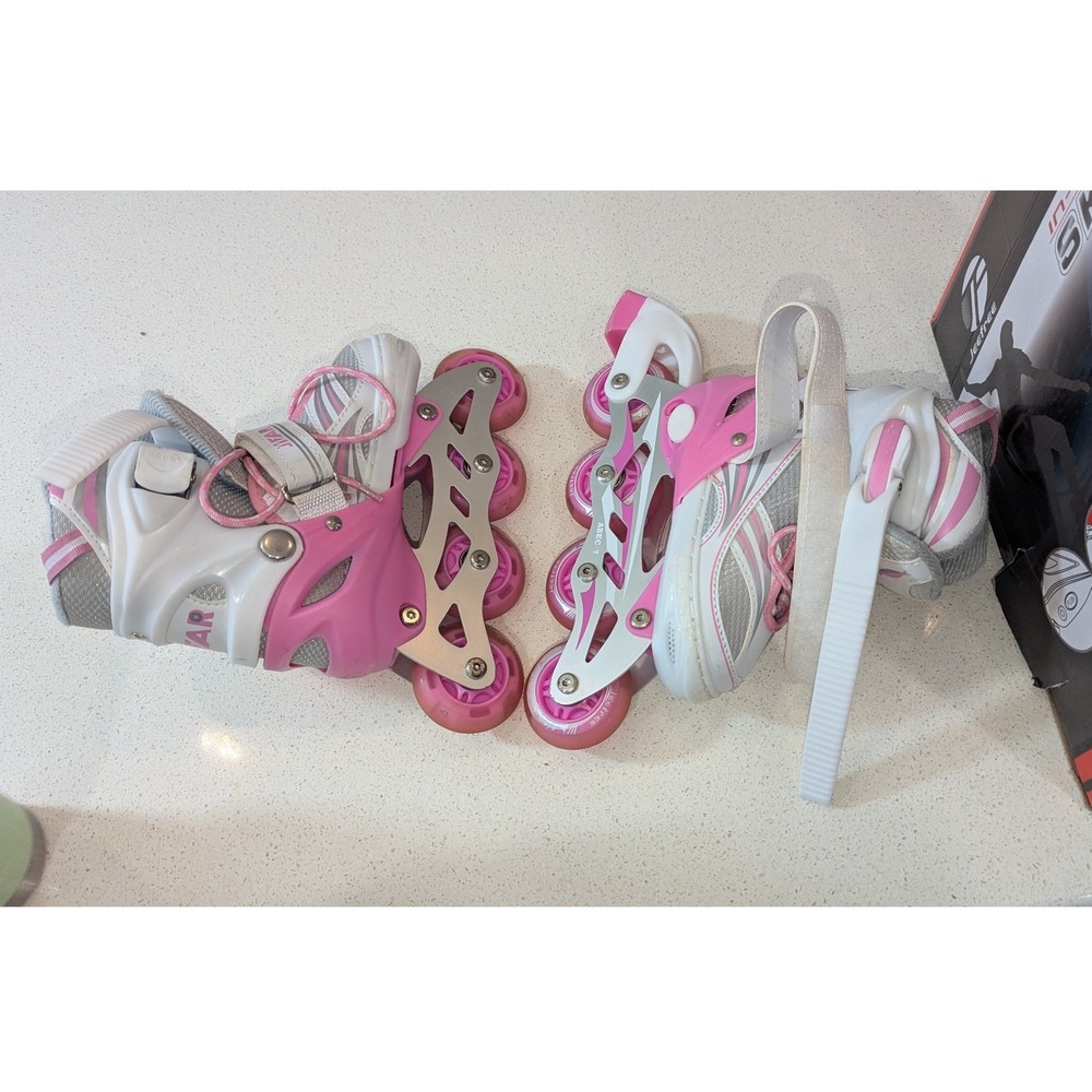 Jeefree Inline Skates Kids Medium Pink New Adjustable ABEC-7 Rollerblades